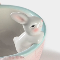 Конфетница &laquo;Зайка&raquo;, 800 мл, 19,5&times;16,5&times;12,5 см, цвет розовый