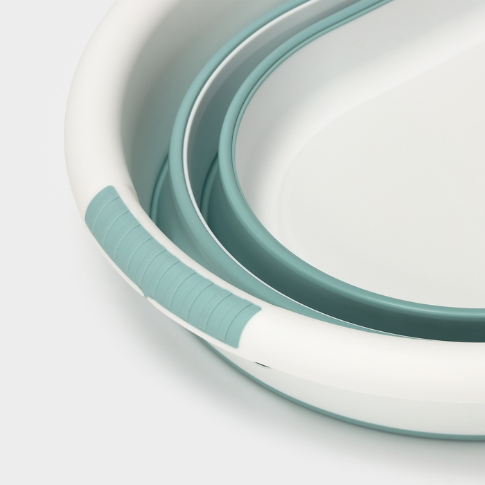 Таз складной &laquo;Флекс&raquo;, 17.5 л, 33.5&times;49&times;6.5 см, цвет морская волна