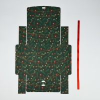 Коробка подарочная новогодняя складная двухсторонняя &laquo;Новогодние истории&raquo;, 20 х 18 х 5 см, БЕЗ ЛЕНТЫ, Новый год