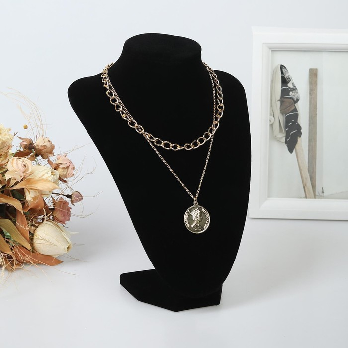 Бюст для украшений, 15,5×10×21 см, h=21см, цвет чёрный Бюст для украшений, 15,5×10×21 см, h=21см, цвет чёрный