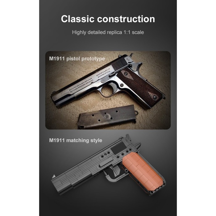 Конструктор Оружие Техно «Пистолет», 332 детали, 6 пуль, стреляет Конструктор Оружие Техно «Пистолет», 332 детали, 6 пуль, стреляет