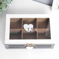 Шкатулка дерево с делениями "Чайная любовь" 16х24х7,5 см Шкатулка дерево с делениями "Чайная любовь" 16х24х7,5 см