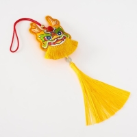 Подвеска-саше текстиль "Дракон" жёлтая 2х7,5х24 см