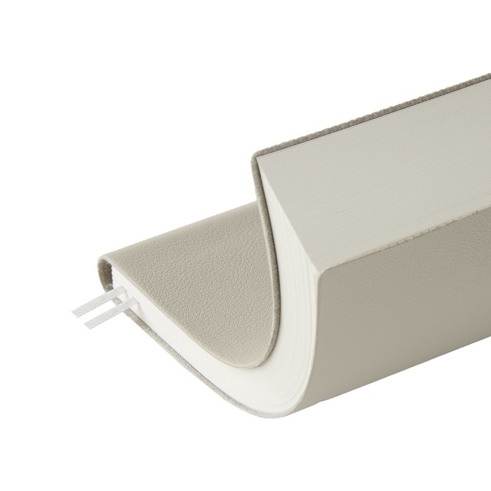 Ежедневник недатированный А5, 128 листов GRAND, интегральная обложка из искусственной кожи, ляссе, кремовый блок 70 г/м2, серый