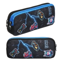 Пенал мягкий, 2 отделения, объёмный, 90 х 220 х 40 мм, Stavia "Gamer" чёрный 86231 Пенал мягкий, 2 отделения, объёмный, 90 х 220 х 40 мм, Stavia "Gamer" чёрный 86231