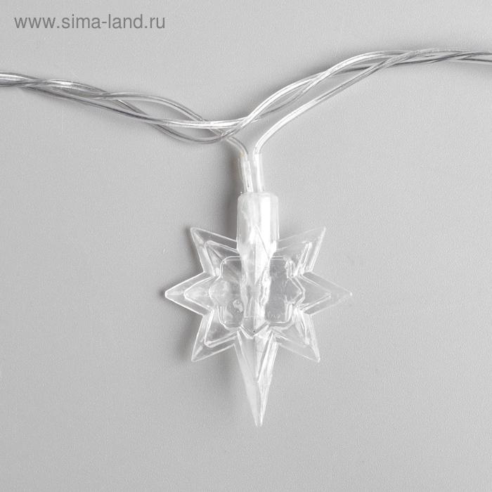 Гирлянда «Нить» 5 м с насадками «Звёзды», IP20, прозрачная нить, 20 LED, свечение мульти (RG/RB), мигание, 220 В Гирлянда «Нить» 5 м с насадками «Звёзды», IP20, прозрачная нить, 20 LED, свечение мульти (RG/RB), мигание, 220 В