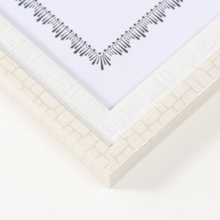 Фоторамка пластик формат А4 "Двойная. Белый кирпич" 33,7х25х1 см