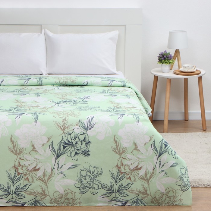 Пододеяльник 1,5 сп Экономь и Я Symphony:green, 147*210&plusmn;3  120 гр/м2,100%хлопок,бязь