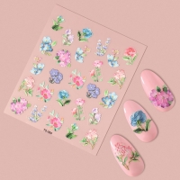Наклейки для ногтей «Цветочный сад», объёмные, разноцветные Наклейки для ногтей «Цветочный сад», объёмные, разноцветные