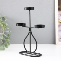 Подсвечник металл на 3 свечи "Бутылочка" d=4 см чёрный 15,5х6х21 см Подсвечник металл на 3 свечи "Бутылочка" d=4 см чёрный 15,5х6х21 см