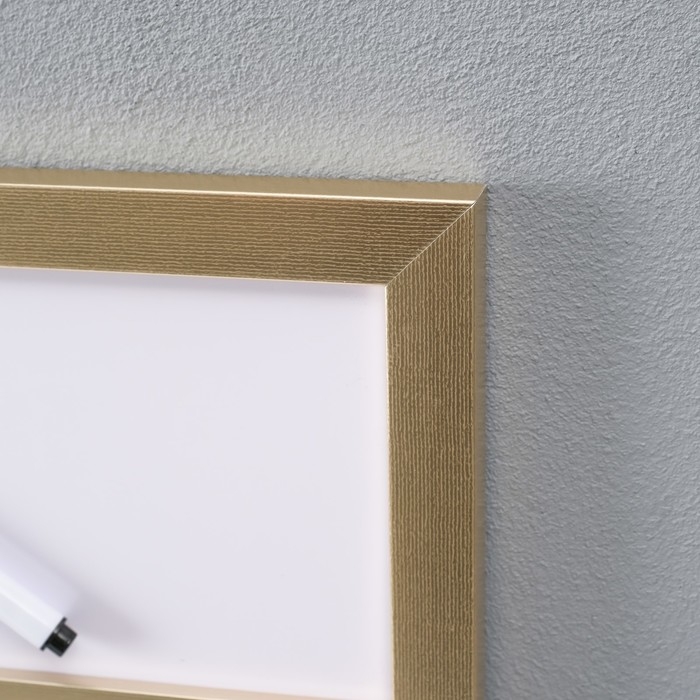 Фоторамка пластик на 4 фото 9х13 см магнитная доска, магниты, маркер, серебро 50х30х1,4 см   1042860