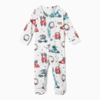 Комбинезон детский MINAKU "New Year's cars", цвет белый, рост 62-68 см