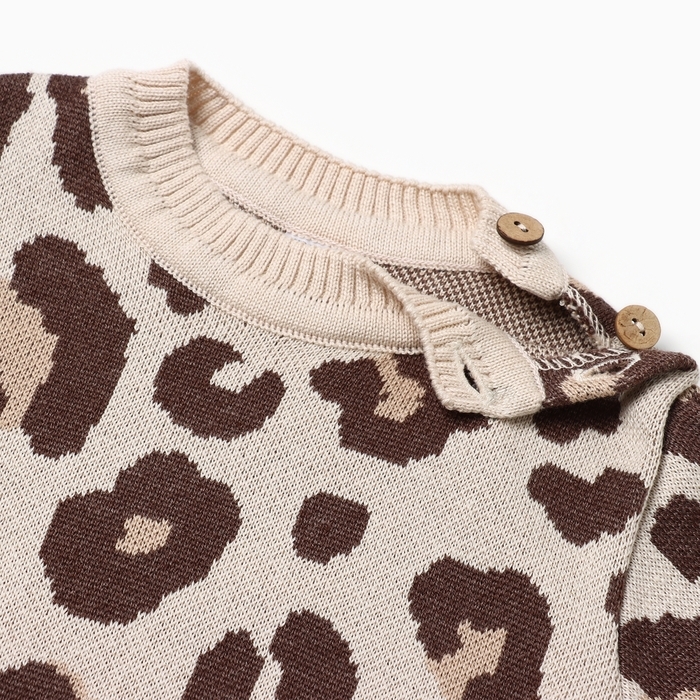 Джемпер вязаный Крошка Я &laquo;Леопард&raquo; рост 68-74 см