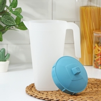 Кувшин с крышкой, 2 л, 20&times;12&times;26 см, цвет голубой