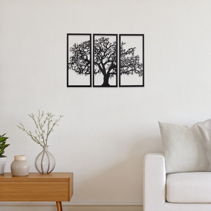Декор настенный, панно для интерьера Декор настенный, панно для интерьера "Дерево", 3 модуля 57 х 27 см