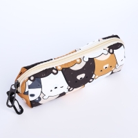 Рюкзак школьный из текстиля на молнии, 3 кармана, пенал, цвет белый/коричневый