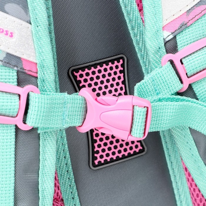 Рюкзак каркасный 39 х 29 х 17 см, серый/бирюзовый ACR22-179-11