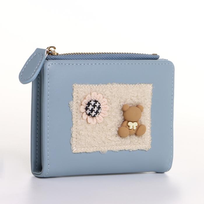 Кошелёк женский на кнопке, цвет голубой Кошелёк женский на кнопке, цвет голубой