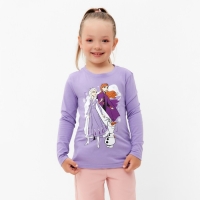 Футболка с длинным рукавом "Холодное сердце", Disney, рост 134-140, сиреневый Футболка с длинным рукавом "Холодное сердце", Disney, рост 134-140, сиреневый