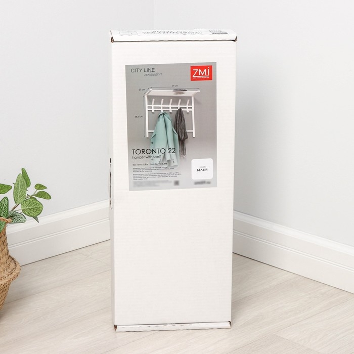 Вешалка с полкой 2-х ярусная &laquo;Торонто 22&raquo;, 67&times;27&times;58,5 см, цвет белый