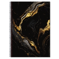 Тетрадь A4 на гребне 80л кл Мрамор. Золото на чёрном, обл мел карт+твин-лак, офсет Тетрадь A4 на гребне 80л кл Мрамор. Золото на чёрном, обл мел карт+твин-лак, офсет