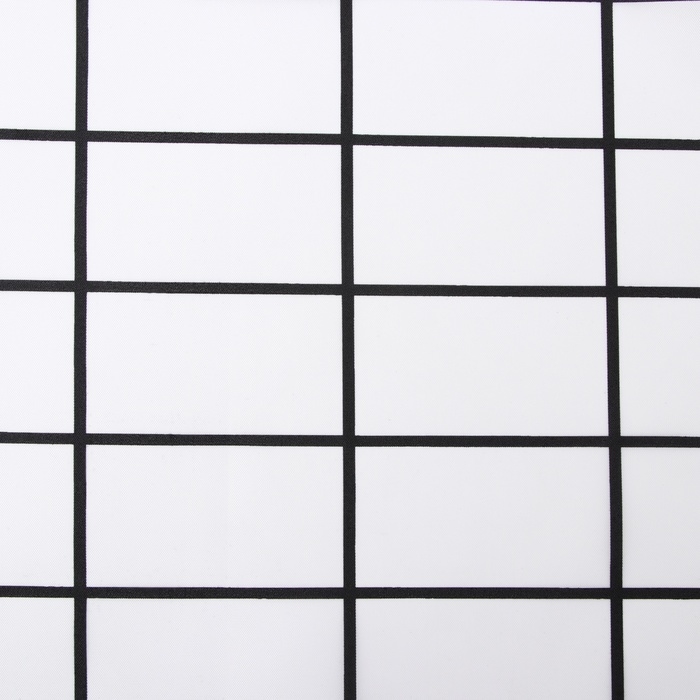 Штора для ванной Этель "Клетка", цв. белый, 180х180 см, полиэстер