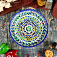 Ляган Риштанская Керамика "Узоры", 32 см, синий Ляган Риштанская Керамика "Узоры", 32 см, синий