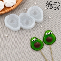 Силиконовый молд для леденцов и шоколада &laquo;Авокадо&raquo;, 6&times;5.5 см, цвет прозрачный