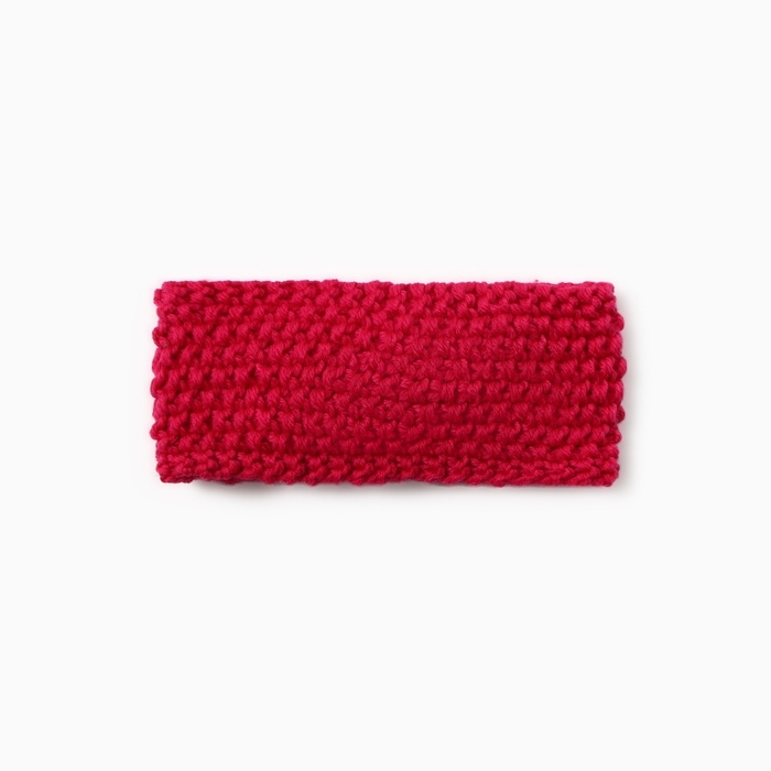 Повязка вязаная для девочки Крошка Я, р-р 17 см, розовый