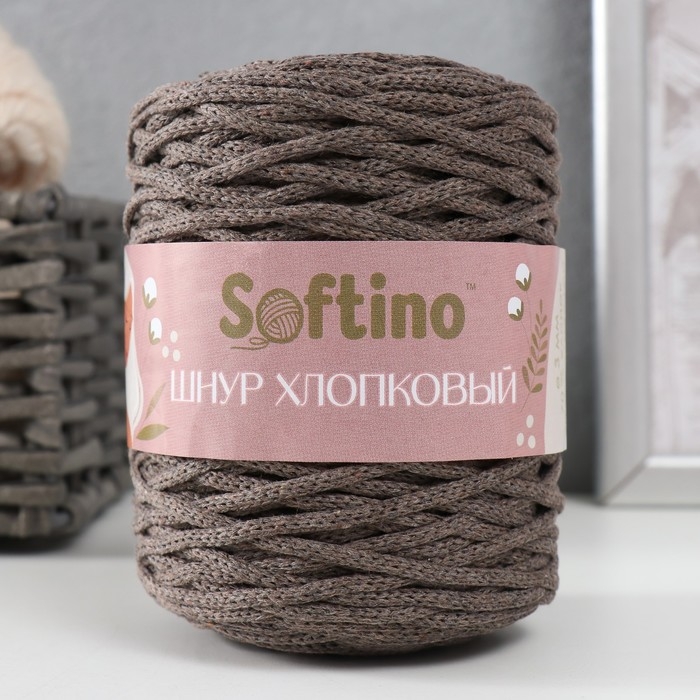 Шнур для вязания без сердечника 70% хлопок, 30% полиэстер ширина 3мм 100м/160&plusmn;10гр (105)