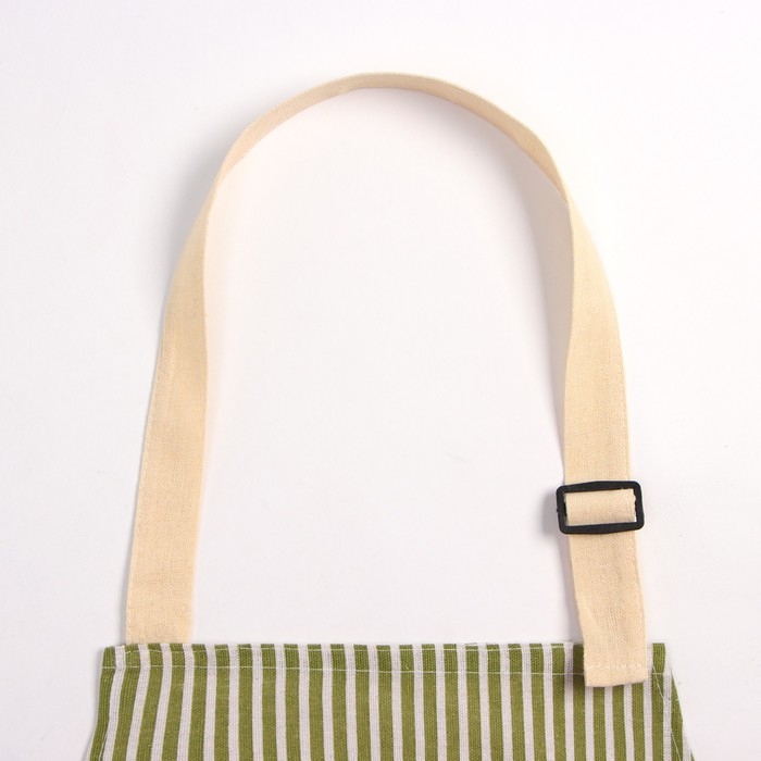 Фартук Доляна с карманом, цв.зеленый, 70*65&plusmn;4см, 100% хл, рогожка