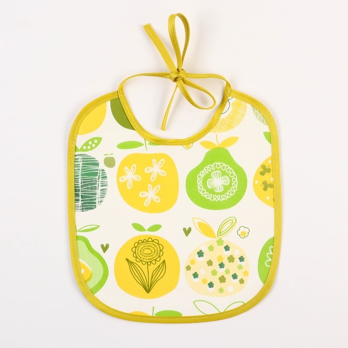 Нагрудник из нетканого полотна с ПВХ покрытием «Яблоки», цвет зеленый, р-р. 20х22см Нагрудник из нетканого полотна с ПВХ покрытием «Яблоки», цвет зеленый, р-р. 20х22см