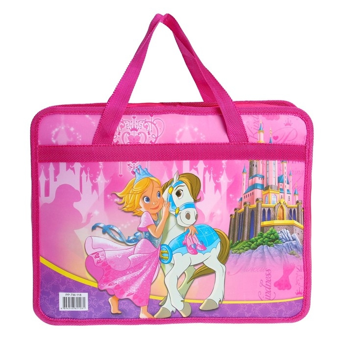 Папка с ручками пластиковая А4, 37 х 22 х 5 см Папка с ручками пластиковая А4, 37 х 22 х 5 см "Принцесса"