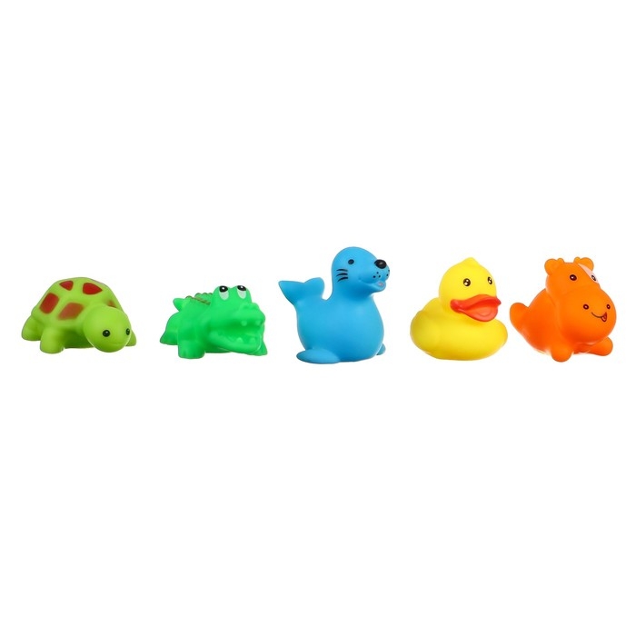 Набор резиновых игрушек для ванны &laquo;Малыши&raquo;, с пищалкой, 10 шт, виды МИКС, Крошка Я
