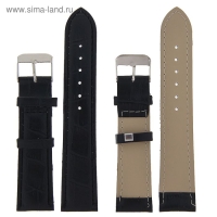 Ремешок для часов "Соломон", 20 мм, экокожа, l-19 см, черный Ремешок для часов "Соломон", 20 мм, экокожа, l-19 см, черный