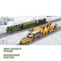 Конструктор ЖД &laquo;Военный Поезд&raquo;, работает от батареек, 1174 детали