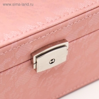 Шкатулка кожзам для украшений "Цветочное кружево" розовая 9,5х16х22 см Шкатулка кожзам для украшений "Цветочное кружево" розовая 9,5х16х22 см