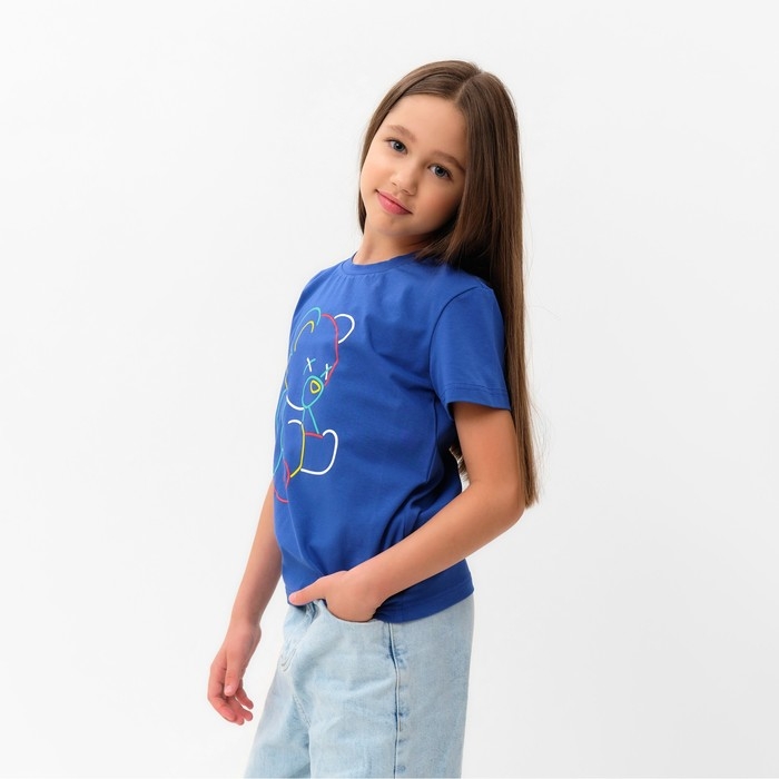 Футболка детская MINAKU "Gummy bear", цвет электрик, рост 116 см