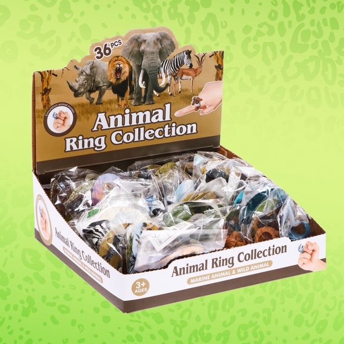 Игровое кольцо &laquo;Мир животных&raquo; 3,5 &times; 4,5 &times; 2,5см, 12 видов, МИКС