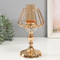 Подсвечник металл "Флавия" золото d=4,5см 13х13х26 см Подсвечник металл "Флавия" золото d=4,5см 13х13х26 см