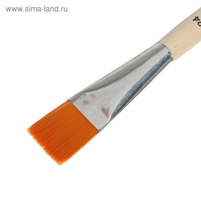 Кисть для рисования, Синтетика Плоская №24 (ширина обоймы 24 мм; длина волоса 22 мм), деревянная ручка, Calligrata