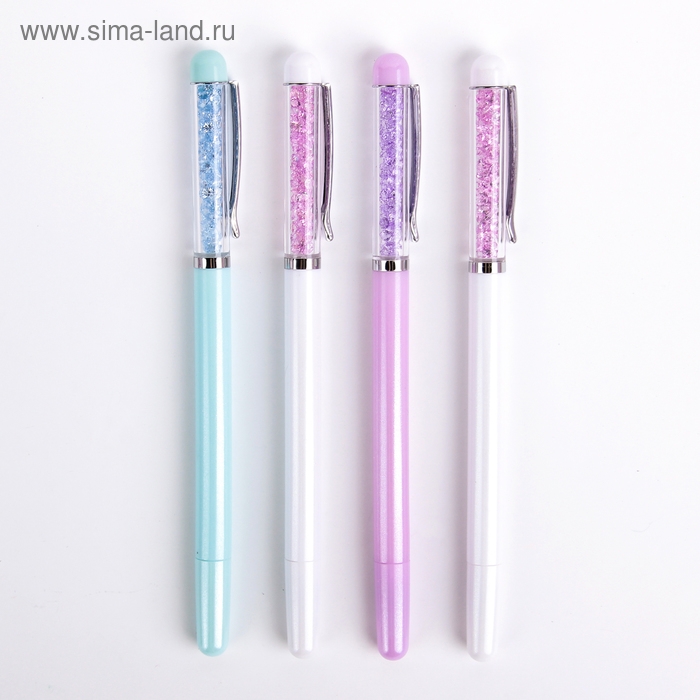 Ручка гелевая Calligrata "Стразы", 0.5 мм, синяя, корпус МИКС