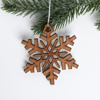 Ёлочная игрушка новогодняя &laquo;Снежинка&raquo;, на Новый год, хдф, 6,9 х 7,6 см