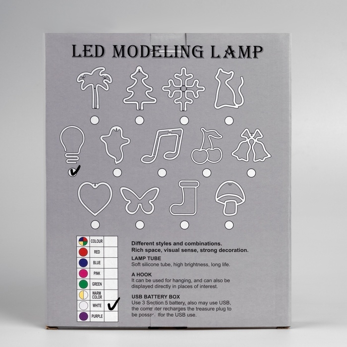 Неоновая вывеска &laquo;Планета&raquo; 30 x 17.5 см, батарейки AAx3 (нет в комплекте) + USB, свечение сине-оранжевое