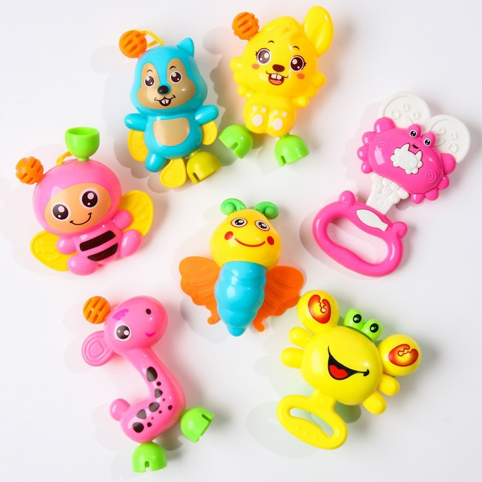 Набор погремушек &laquo;Собери меня&raquo;, 7 шт., яркие цвета, Крошка Я