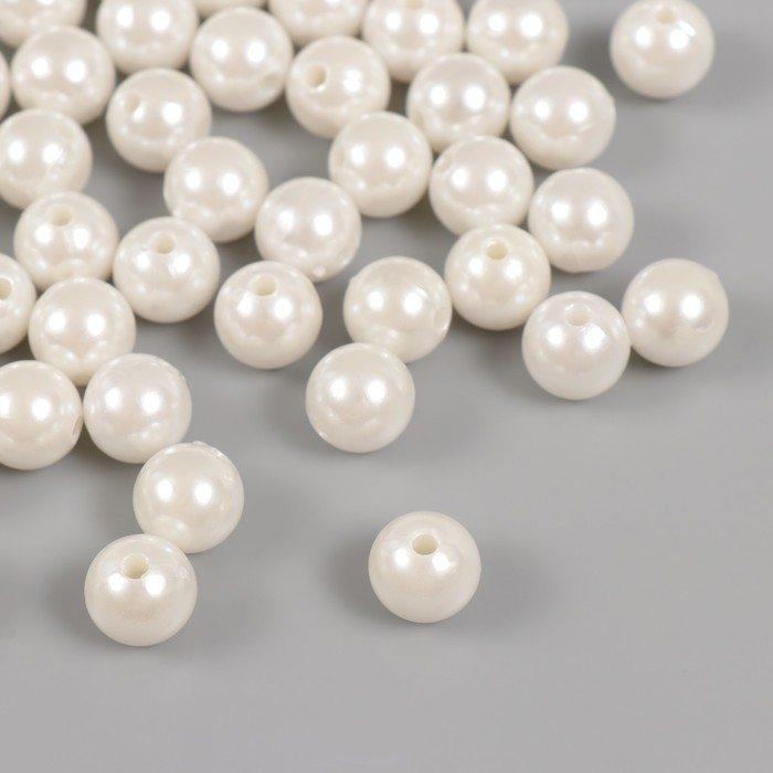 Набор бусин "Жемчуг" d 12 мм, 250 гр, белый