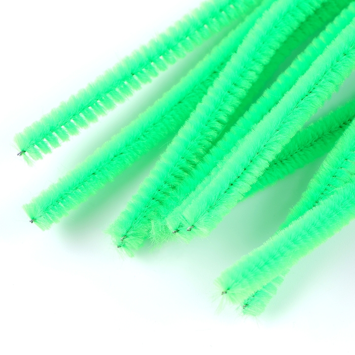 Проволока с ворсом для поделок и декорирования, набор 10 шт., цвет зелёный