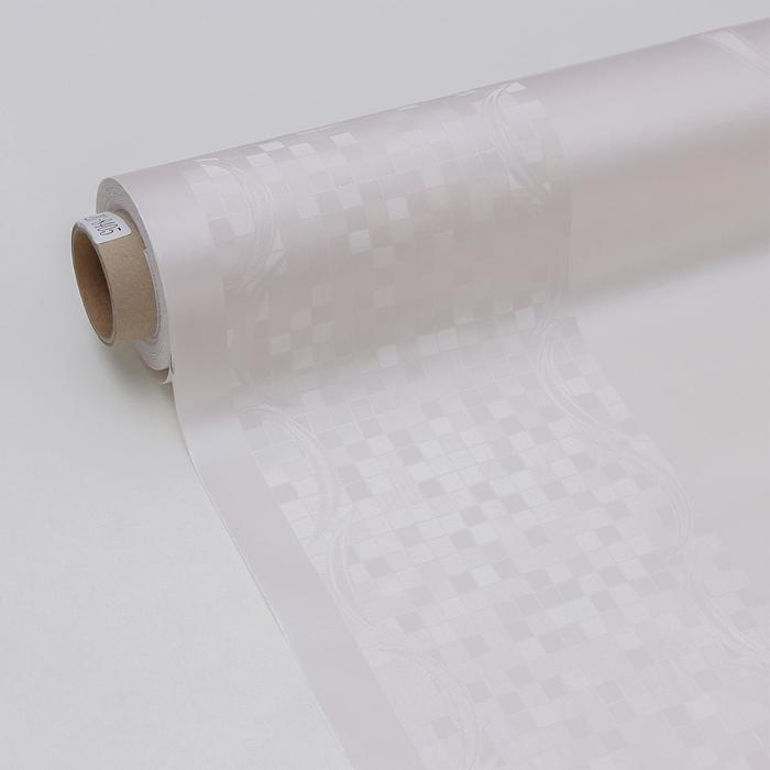 Клеёнка на стол &laquo;Листочки&raquo;, на тканевой основе, рулон 20 метров, ширина 137 см, толщина 0,25 мм, цвет белый