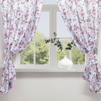 Комплект штор для кухни с подхватами Этель &laquo;Пионы&raquo; 145х180см-2 шт., 100% п/э
