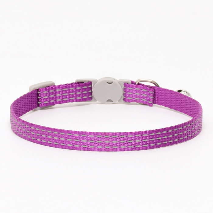Ошейник кошачий светоотражающий, 19-32 х 1 см, фиолетовый Ошейник кошачий светоотражающий, 19-32 х 1 см, фиолетовый